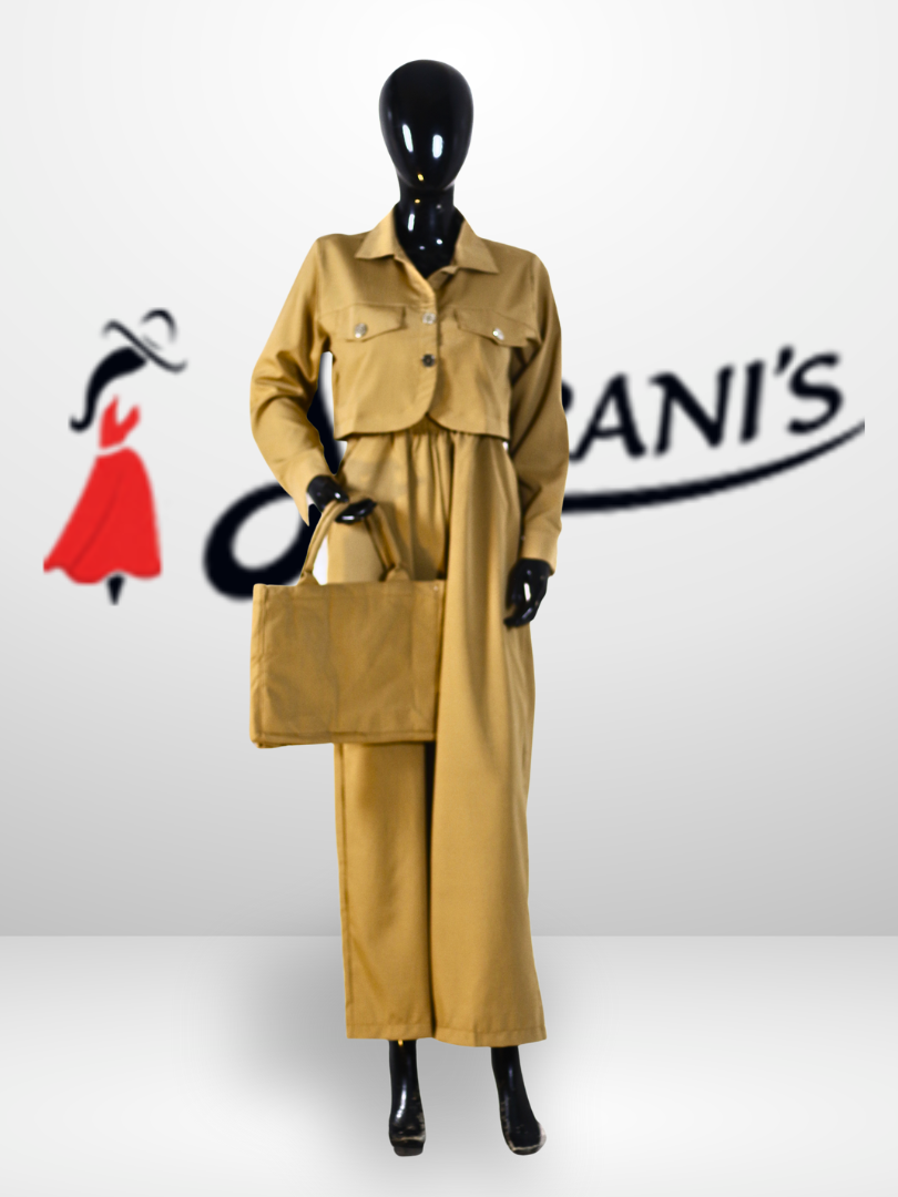 Jacket Style Co-Ord Set with Tote Bag