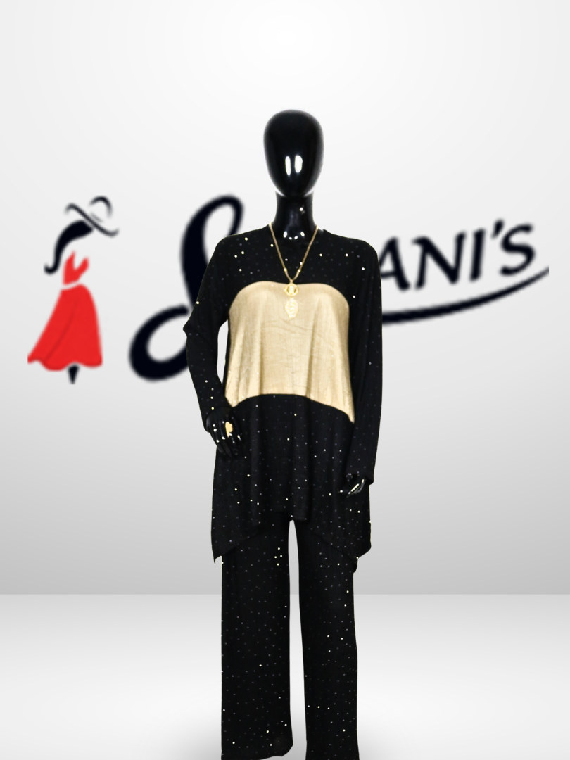 Women’s Elegant Shimmer Co-Ord Set (Top & Trouser)