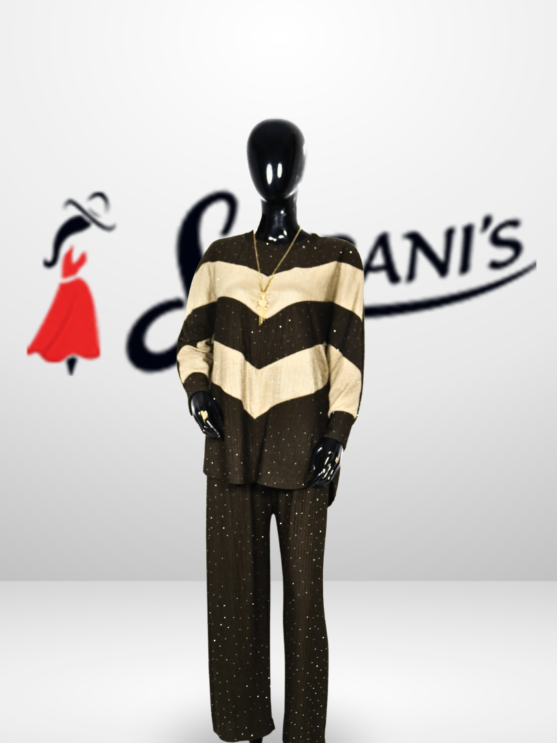 Women’s Elegant Shimmer Co-Ord Set (Top & Trouser) - Image 4