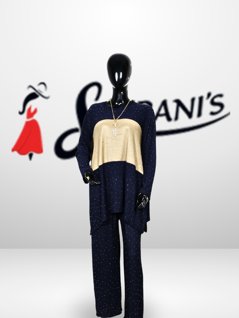 Women’s Elegant Shimmer Co-Ord Set (Top & Trouser) - Image 2