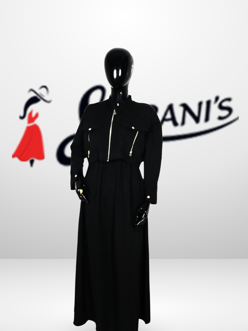 Women’s Zip-Front Layered Maxi Dress