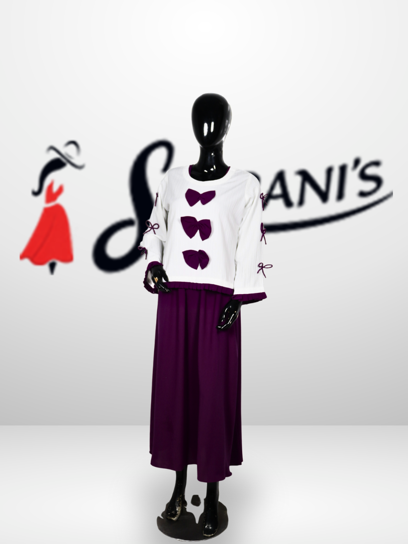 Elegant Bow Two-Piece Modest Set - Image 3