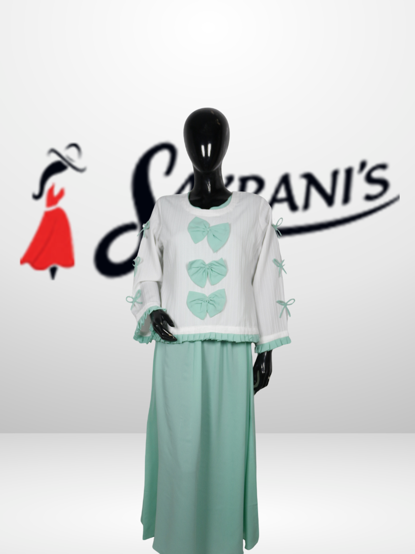 Elegant Bow Two-Piece Modest Set - Image 4