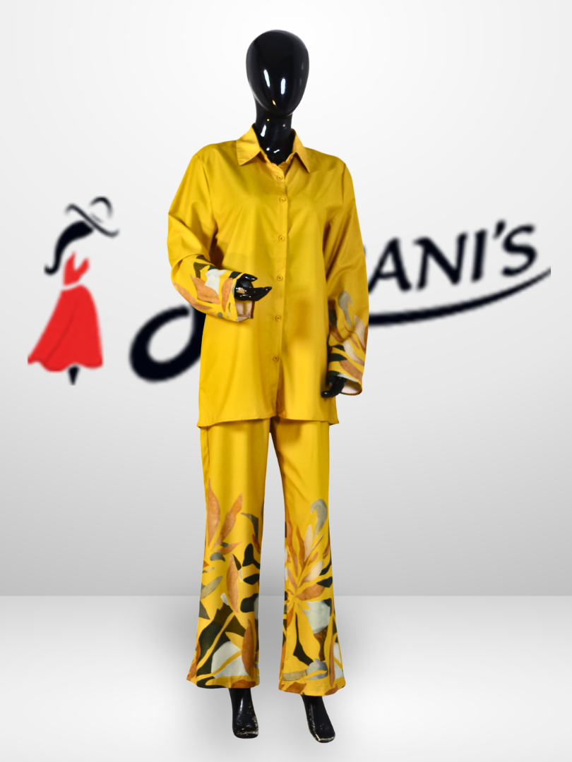 Leaf Print Elegant Co-Ord Set for Women - Image 3