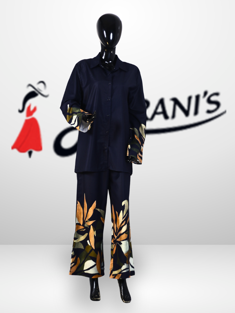 Leaf Print Elegant Co-Ord Set for Women - Image 2