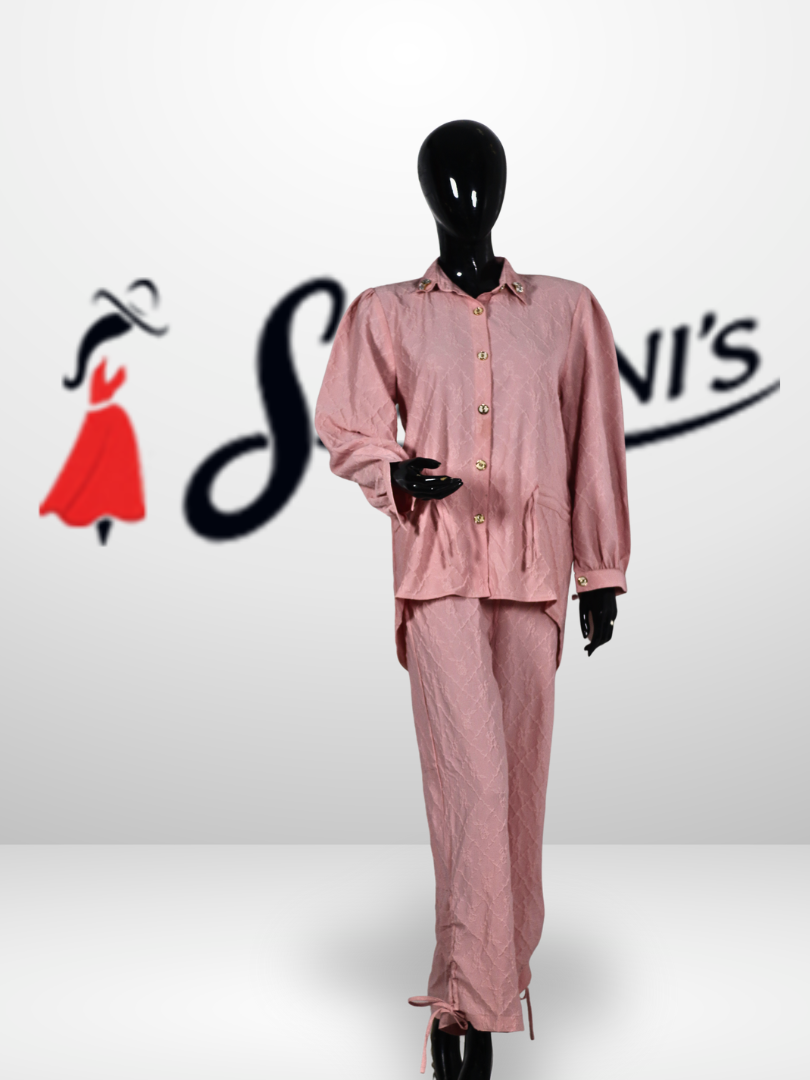 Classic Button-Down Co-Ord Set for Women - Image 3