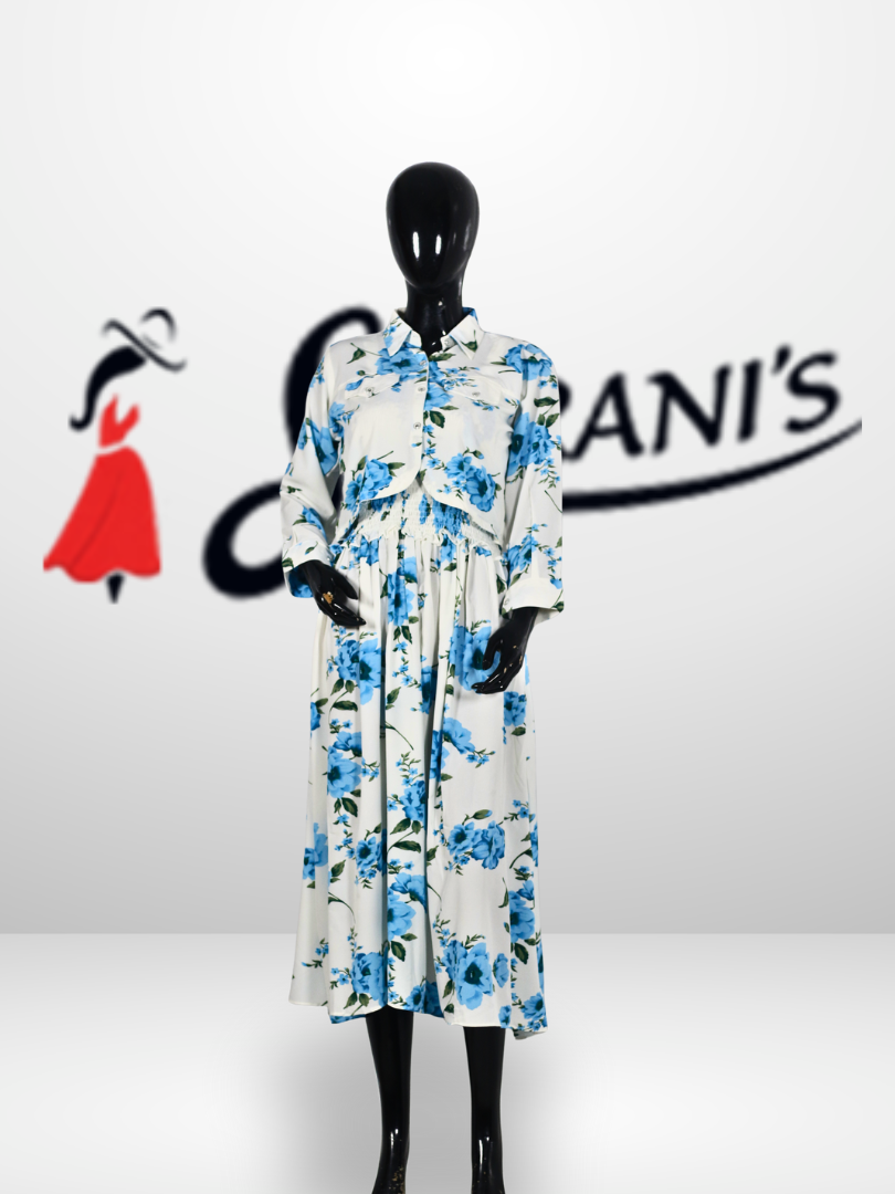 Floral Button-Down Midi Dress - Image 5