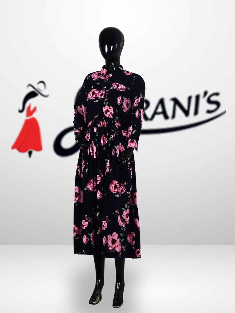 Floral Button-Down Midi Dress - Image 3