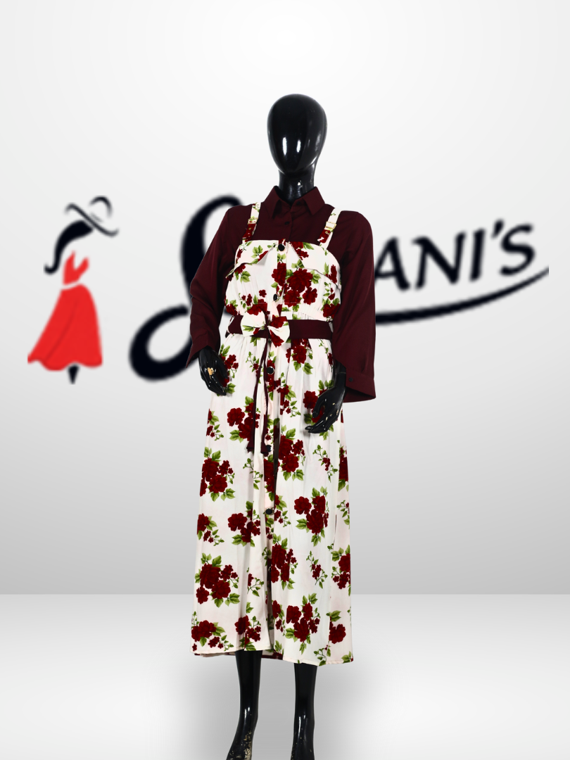 Women’s Layered Printed Midi Dress